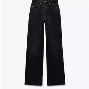 Zara Black Flare Wide Leg Jeans with High Waist
